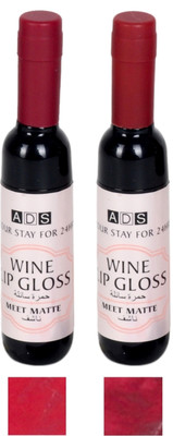 ADS Waterproof lip gloss set of 2 - Dark Red & Maroon shades(8 ml, Red, Maroon)