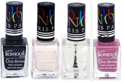 Bonjour Paris Nail Lacquer Super Stay Black, White, Top coat, Light Purple(Pack of 4)
Bonjour Paris Nail Lacquer Super Stay Black, White, Top coat, Light Purple(Pack of 4)