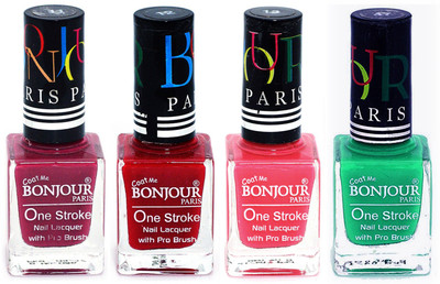 Bonjour Paris Ultra-long-wear formula High Shine Nail Polish 192 Mauve, Red, Light Pink, Green(Pack of 4)
Bonjour Paris Ultra-long-wear formula High Shine Nail Polish 192 Mauve, Red, Light Pink, Green(Pack of 4)