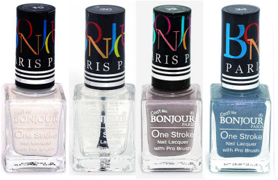 Bonjour Paris Nail Lacquer Super Stay White, Top coat, Light Gray, Sky Blue(Pack of 4)
Bonjour Paris Nail Lacquer Super Stay White, Top coat, Light Gray, Sky Blue(Pack of 4)