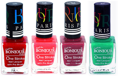 Bonjour Paris Ultra-long-wear formula High Shine Nail Polish 149 Red, Pink, Mauve, Green(Pack of 4)
Bonjour Paris Ultra-long-wear formula High Shine Nail Polish 149 Red, Pink, Mauve, Green(Pack of 4)