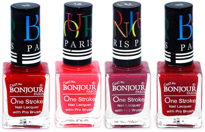 Bonjour Paris Ultra-long-wear formula High Shine Nail Polish 131 Red, Pink, Mauve, Red(Pack of 4)
Bonjour Paris Ultra-long-wear formula High Shine Nail Polish 131 Red, Pink, Mauve, Red(Pack of 4)