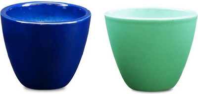 YELLOWTABLE Combo of Sea Green and Mystique White Mini Ceramic Flower Pot (Height 3 inch); Pot for Living Room / Table Top / Indoor Plants / Artificial Flowers / Garden D�cor Plant Container Set (Pack of 2, Ceramic) Plant Container Set(Pack of 2, Ceramic)
YELLOWTABLE Combo of Sea Green and Mystique White Mini Ceramic Flower Pot (Height 3 inch); Pot for Living Room / Table Top / Indoor Plants / Artificial Flowers / Garden D�cor Plant Container Set (Pack of 2, Ceramic) Plant Container Set(Pack of 2, Ceramic)