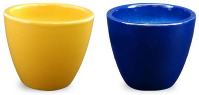 YELLOWTABLE Combo of Sunshine Yellow and Cobalt Blue Mini Ceramic Flower Pot (Height 3 inch); Pot for Living Room / Table Top / Indoor Plants / Artificial Flowers / Garden D�cor Plant Container Set (Pack of 2, Ceramic) Plant Container Set(Pack of 2, Ceram
YELLOWTABLE Combo of Sunshine Yellow and Cobalt Blue Mini Ceramic Flower Pot (Height 3 inch); Pot for Living Room / Table Top / Indoor Plants / Artificial Flowers / Garden D�cor Plant Container Set (Pack of 2, Ceramic) Plant Container Set(Pack of 2, Ceram