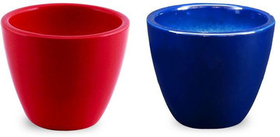 YELLOWTABLE Combo of Strawberry Red and Cobalt Blue Mini Ceramic Flower Pot (Height 3 inch); Pot for Living Room / Table Top / Indoor Plants / Artificial Flowers / Garden D�cor Plant Container Set (Pack of 2, Ceramic) Plant Container Set(Pack of 2, Cerami
YELLOWTABLE Combo of Strawberry Red and Cobalt Blue Mini Ceramic Flower Pot (Height 3 inch); Pot for Living Room / Table Top / Indoor Plants / Artificial Flowers / Garden D�cor Plant Container Set (Pack of 2, Ceramic) Plant Container Set(Pack of 2, Cerami
