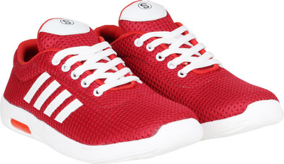 Kraasa LightWeight Walking Shoes For Men(Red