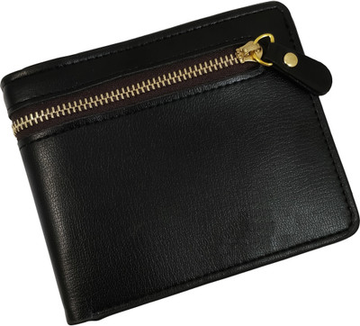 Ammvi Creations Men Black Artificial Leather Wallet(5 Card Slots)