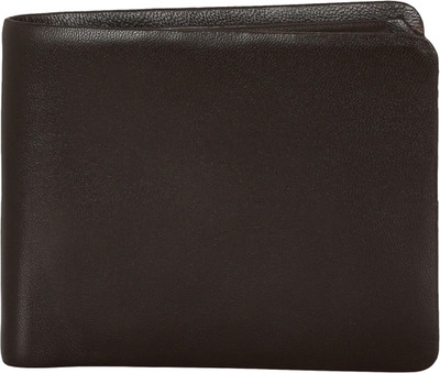 Tan Luzo Men Brown Genuine Leather Wallet(5 Card Slots)