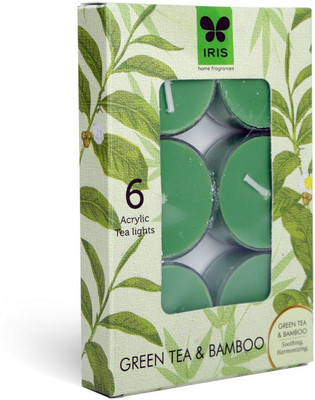 Iris IRIS T LIGHT GREEN TEA & BAMBOO AROMA FRAGRANCE WAX T-LIGHTS CANDLES (Set of 6) - 8002GB Candle(Green, Pack of 6)
Iris IRIS T LIGHT GREEN TEA & BAMBOO AROMA FRAGRANCE WAX T-LIGHTS CANDLES (Set of 6) - 8002GB Candle(Green, Pack of 6)