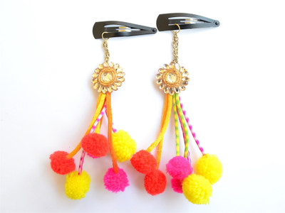 Pretty Ponytails Ethnic Pompom Hair Clips Indian Boho Jewelry Party Jewelry Party wear Hair Clip Hair Clip, Hair Pin, Tic Tac Clip(Multicolor)
Pretty Ponytails Ethnic Pompom Hair Clips Indian Boho Jewelry Party Jewelry Party wear Hair Clip Hair Clip, Hair Pin, Tic Tac Clip(Multicolor)