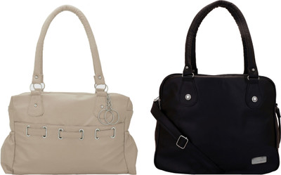 Lady bar Shoulder Bag(Grey, Black), Black;grey