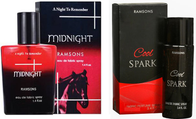 Romsons MIDNIGHT PERFUME 40 ML+ COOL SPARK PERFUME 40 ML Eau de Parfum - 40 ml(For Men & Women)
Romsons MIDNIGHT PERFUME 40 ML+ COOL SPARK PERFUME 40 ML Eau de Parfum - 40 ml(For Men & Women)
