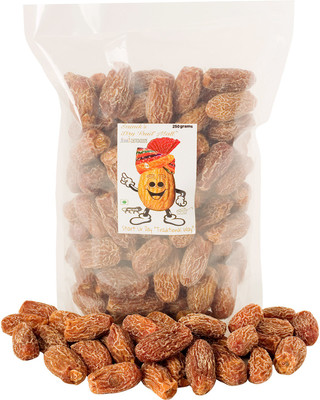 Sainik's Dry Fruit Mall Black Dry Dates/ Kala Sukha Khajoor Dates(250 g, Pouch)