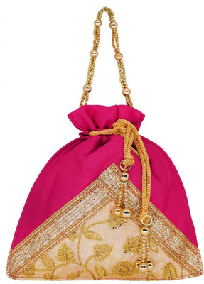 Bagaholics Ethnic Silk Clutch Potli Batwa Pouch Bag with Embroidery and Metal Bead work Gift For Women Potli(Pink)
Bagaholics Ethnic Silk Clutch Potli Batwa Pouch Bag with Embroidery and Metal Bead work Gift For Women Potli(Pink)