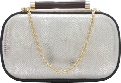 ASNORA Casual Silver Clutch