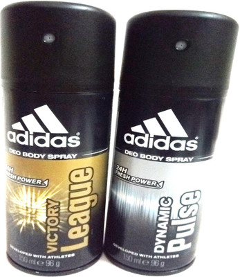 ADIDAS VICTORY LEAGUE AND DYNAMIC PULSE Deodorant Spray - For Men(192 ml, Pack of 2)
ADIDAS VICTORY LEAGUE AND DYNAMIC PULSE Deodorant Spray - For Men(192 ml, Pack of 2)