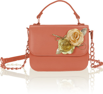 Kleio Women Casual Orange PU Sling Bag