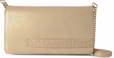 Baggit Women Casual Gold PU Sling Bag