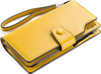 Robustrion Women Yellow Artificial Leather Wallet(11 Card Slots)