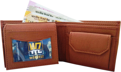 Wenzest Men Tan Artificial Leather Wallet(3 Card Slots)