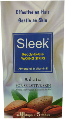 Sleek Almond Oil & Vitamin E (For Sensitive Skin) Wax Strip Strips(20 g)