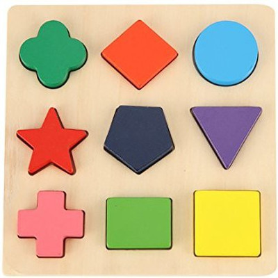 GYBBER&MUMU Wooden Preschool Shape Puzzle(Multicolor)