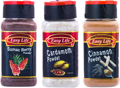 Easy Life Combo Pack of Sumac Berry Powder (75g), Cardamom Powder (65g) & Cinnamon (Dalchini) Powder (65g)(3 x 68.33 g)
Easy Life Combo Pack of Sumac Berry Powder (75g), Cardamom Powder (65g) & Cinnamon (Dalchini) Powder (65g)(3 x 68.33 g)