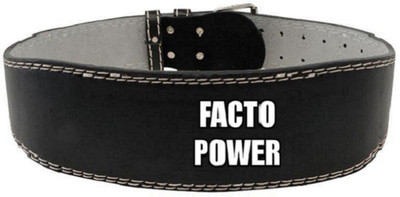 FACTO POWER LEATHER GYM BELT (SIZE : ) Waist Support(Black