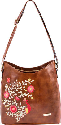 Chumbak Women Casual Tan PU Shoulder Bag