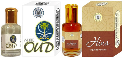 Purandas Ranchhoddas PRS White-Oud & Hina 6ml Each Herbal Attar(Oud (agarwood))