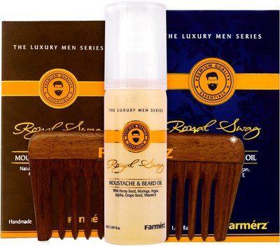 Farmérz Super Saver Beard Combo: Beard Oil (50ml) + Beard Comb- The Royal Swag Series(Set of 2)
Farmérz Super Saver Beard Combo: Beard Oil (50ml) + Beard Comb- The Royal Swag Series(Set of 2)