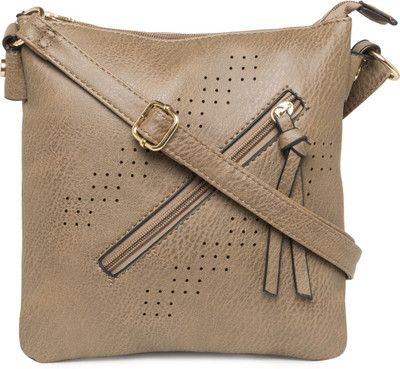 Satchel Bags Women Casual Khaki PU Sling Bag