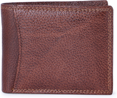 aller Men Brown Genuine Leather Wallet(7 Card Slots)