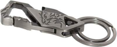 Aura Square Shaped Carabiner Ring Key Chain(Silver)