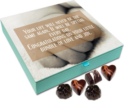 Chocholik Gift Box - Congratulations on Your Little Bundle of Love and Joy Chocolate Box - 9pc Truffles(108 g)
Chocholik Gift Box - Congratulations on Your Little Bundle of Love and Joy Chocolate Box - 9pc Truffles(108 g)