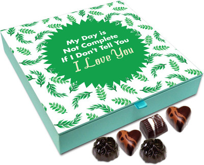 Chocholik Gift Box - My Day Is Not Complete If I Don't Tell You That I Love You Chocolate Box - 9pc Truffles(108 g)
Chocholik Gift Box - My Day Is Not Complete If I Don't Tell You That I Love You Chocolate Box - 9pc Truffles(108 g)