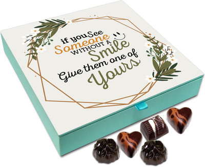 Chocholik Gift Box - If You See Someone Without A Smile Give Them One Of Yours Chocolate Box - 9pc Truffles(108 g)
Chocholik Gift Box - If You See Someone Without A Smile Give Them One Of Yours Chocolate Box - 9pc Truffles(108 g)