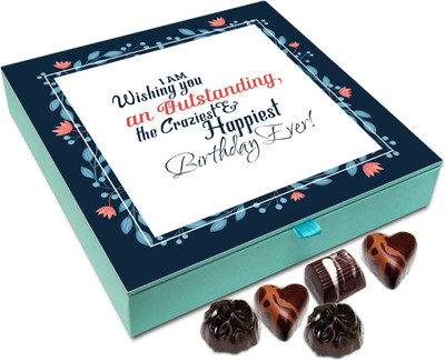 Chocholik Gift Box - I Am Wishing You The Craziest Of Birthday Ever Chocolate Box - 9pc Truffles(108 g)
Chocholik Gift Box - I Am Wishing You The Craziest Of Birthday Ever Chocolate Box - 9pc Truffles(108 g)