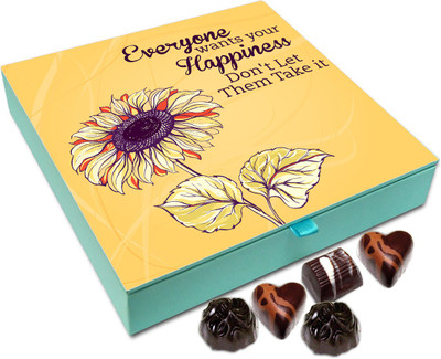 Chocholik Gift Box - Everyone Wants Your Happiness Don't Let Them Take It Chocolate Box - 9pc Truffles(108 g)
Chocholik Gift Box - Everyone Wants Your Happiness Don't Let Them Take It Chocolate Box - 9pc Truffles(108 g)