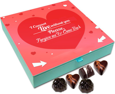 Chocholik Gift Box - I Cannot Live Without You Please Forgive ME Chocolate Box - 9pc Truffles(108 g)
Chocholik Gift Box - I Cannot Live Without You Please Forgive ME Chocolate Box - 9pc Truffles(108 g)