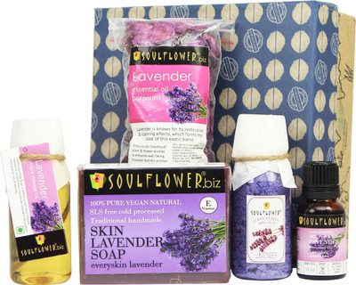 Soulflower Lavender Try Me Bath Giftset(Set of 5)