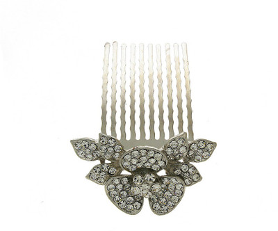 Anuradha Art Jewellery Side Pin Hair Clip(Silver)