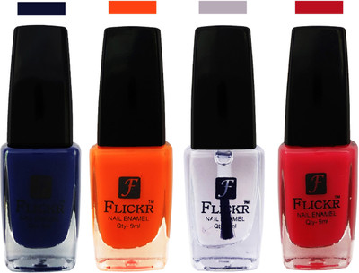 Flickr EXTRA SHINE and SPEED DRY Nail Polish Blue,Orange,Top Coat,Sweet Pink(Pack of 4)
Flickr EXTRA SHINE and SPEED DRY Nail Polish Blue,Orange,Top Coat,Sweet Pink(Pack of 4)