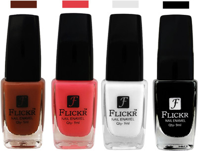 Flickr EXTRA SHINE and SPEED DRY Nail Polish Brown,Baby Pink,White,Black(Pack of 4)
Flickr EXTRA SHINE and SPEED DRY Nail Polish Brown,Baby Pink,White,Black(Pack of 4)