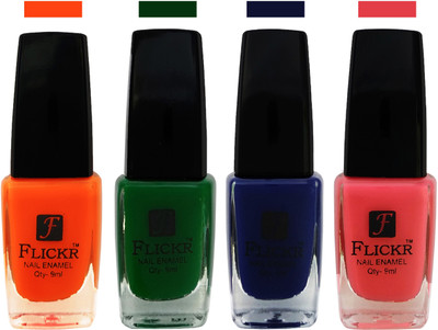 Flickr EXTRA SHINE and SPEED DRY Nail Polish Orange,Green,Blue,Baby Pink(Pack of 4)
Flickr EXTRA SHINE and SPEED DRY Nail Polish Orange,Green,Blue,Baby Pink(Pack of 4)
