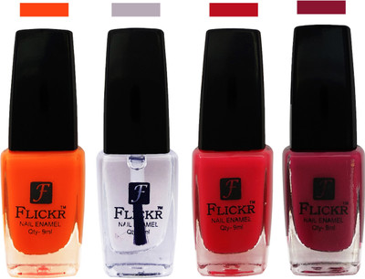 Flickr EXTRA SHINE and SPEED DRY Nail Polish White,Top Coat,Sweet Pink,Purple(Pack of 4)
Flickr EXTRA SHINE and SPEED DRY Nail Polish White,Top Coat,Sweet Pink,Purple(Pack of 4)