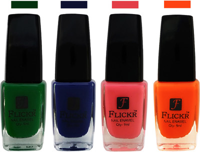 Flickr EXTRA SHINE and SPEED DRY Nail Polish Green,Blue,Baby Pink,Orange(Pack of 4)
Flickr EXTRA SHINE and SPEED DRY Nail Polish Green,Blue,Baby Pink,Orange(Pack of 4)