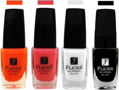 Flickr EXTRA SHINE and SPEED DRY Nail Polish White,Baby Pink,White,Black(Pack of 4)
Flickr EXTRA SHINE and SPEED DRY Nail Polish White,Baby Pink,White,Black(Pack of 4)