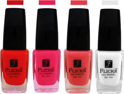 Flickr EXTRA SHINE and SPEED DRY Nail Polish Red,Bright Pink,Baby Pink,White(Pack of 4)
Flickr EXTRA SHINE and SPEED DRY Nail Polish Red,Bright Pink,Baby Pink,White(Pack of 4)