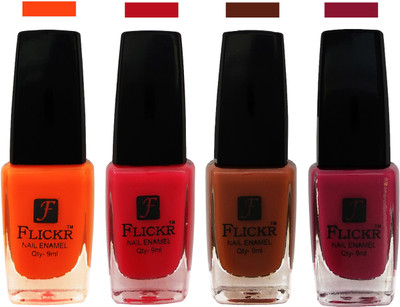 Flickr EXTRA SHINE and SPEED DRY Nail Polish Orange,Sweet Pink,Brown,Purple(Pack of 4)
Flickr EXTRA SHINE and SPEED DRY Nail Polish Orange,Sweet Pink,Brown,Purple(Pack of 4)